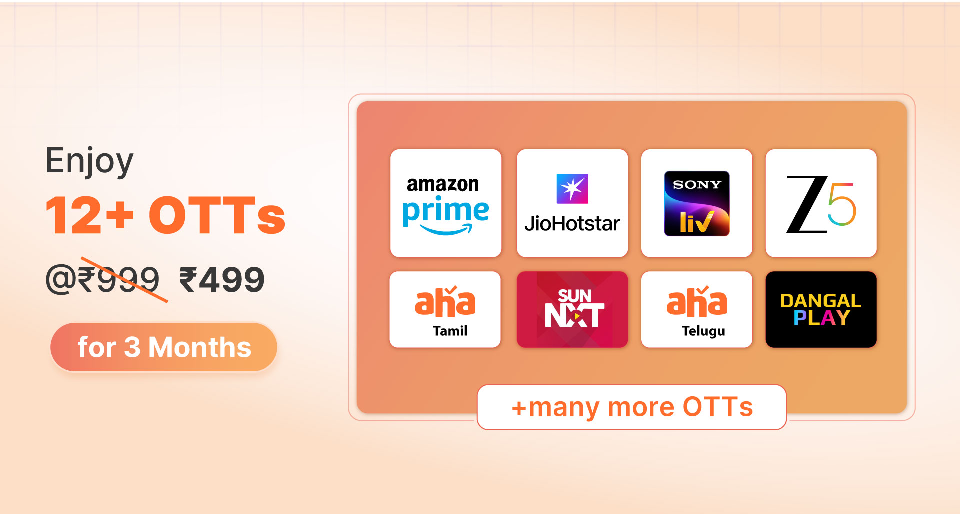 12+ OTTs with EaseMyDeal goVIP at Lowest Price